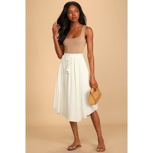 Lulus Regatta Ivory Tassel Midi Skirt White - Size S